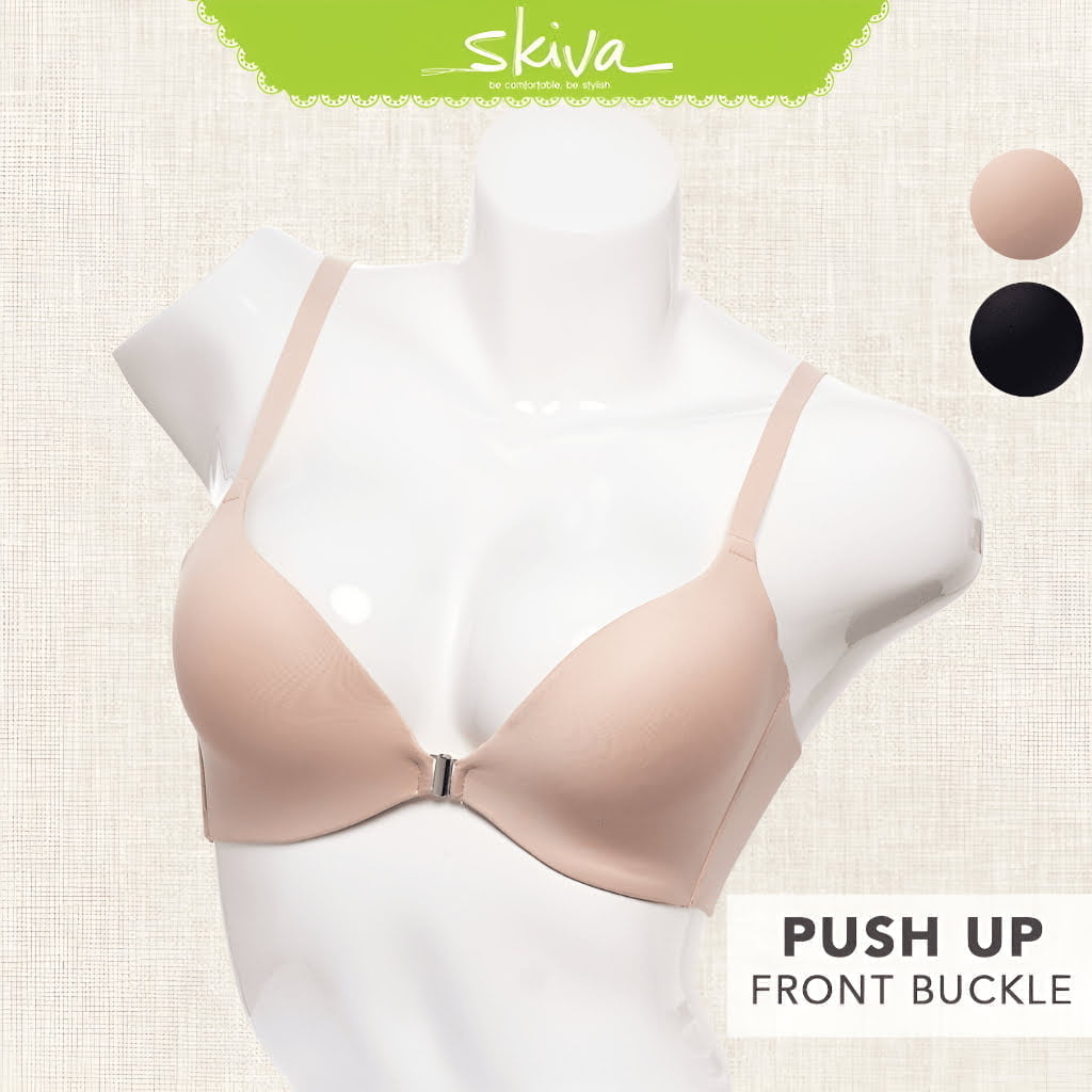 SKIVA Front Buckle Sexy Wired Push Up Bra Breathable Anti Sagging Bra