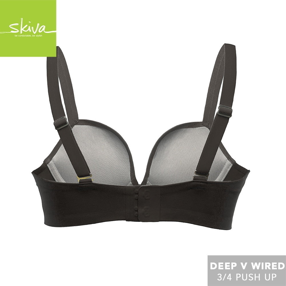 3/4 Push Up Deep V Wired Bra Seamless Breathable Coli Baju Dalam Wanita  01-0040
