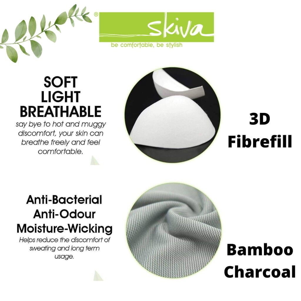 SKIVA Slim Comfy Corset Bra Microfibre Dry Fit Breathable Seamless Wireless  Sports Bra with Bamboo Charcoal 06-6610 - No.1 Eco-Friendly Bra In Malaysia